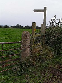 A public footpath near Edderside which leads to the village of Allonby. Footpath near Edderside - geograph.org.uk - 63946.jpg