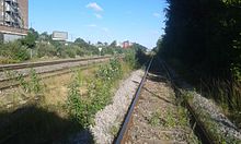 Sidings at the former Guinness Brewery Former Guinness Brewery sidings at Park Royal on 14th July 2016 looking West.jpg