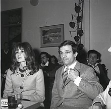 Dorléac with François Truffaut, during a visit to Israel, 1963