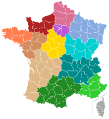 Regions as instituted by the National Assembly in 2014