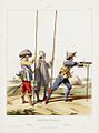 Французская пехота, пикинёры и мушкетёр 1630 год, рисунок 1830 года.