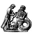 Gaia offers Erichthonios to Athena, 460 BC