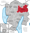 Location of the community of Gauting in the Starnberg district