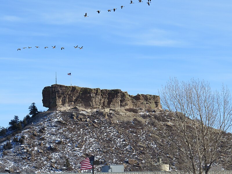 File:Geese over Castle Rock Butte.JPG