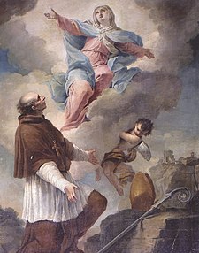 Blahoslavený Giovanni Tavelli před Pannou Marií Nanebevzatou