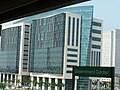 Platforms overlooking the contemporary US Courthouse building.