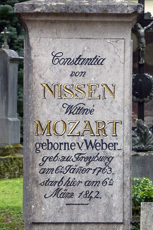 Tombstone of Constanze Mozart, cemetery of Sebastian Church, Salzburg