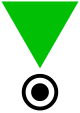 Green triangle penal.svg