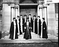 Group of women in cap and gown at Western College on Tree Day 1903 (3192577558).jpg