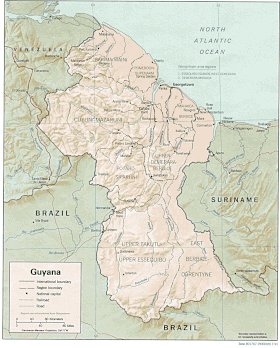 mapa: Geografie Guyany