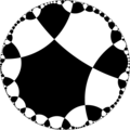 Uniform tiling of the hyperbolic plane by decagons.