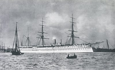 The troopship HMS Malabar, which Fanshawe commanded