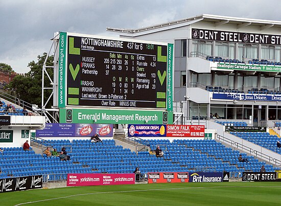 Headingley Cricket Ground - the scoreboard - geograph.org.uk - 1996034.jpg