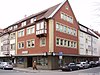 Wiederaufbau (Eröffnung 15. Dezember 1950): ehem. Möbelhaus Bierstorfer in Heilbronn von Julius Hoffmann(Eckhaus Lohtorstraße 37/Lammgasse 2)