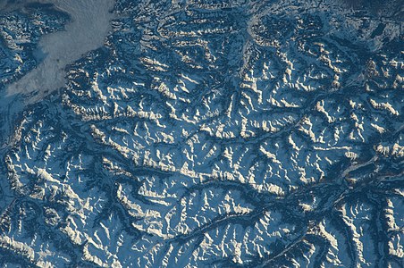 Alpen am Lech südlich von Oberstdorf, a view from ISS