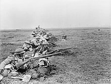 Infantry of the French 22nd Infantry Division and the British 20th (Light) Division man a line of newly scraped rifle pits near Nesle, 25 March 1918 Imperial war museum 1918 spring offensive.jpg