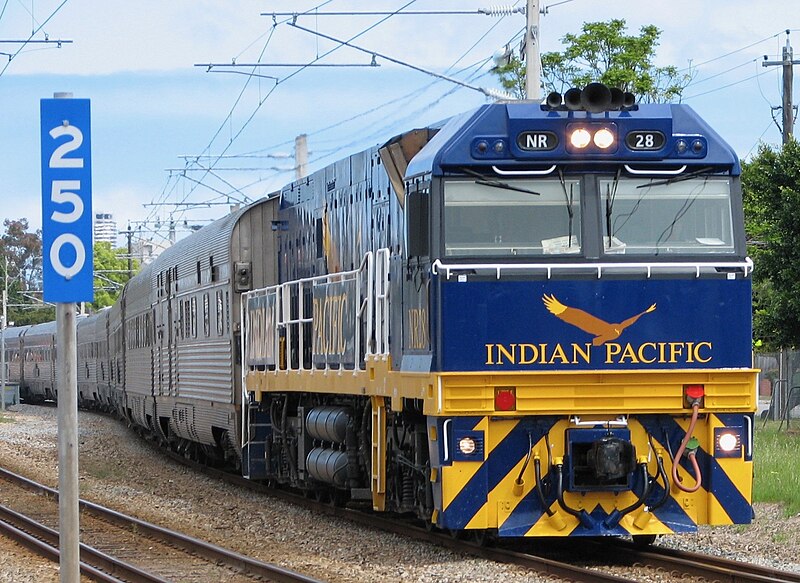 File:Indian Pacific train hauled by locomotive NR28 in new 2005 livery.jpg