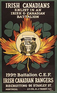 Irish Canadians enlist in an Irish and Canadian Battalion.jpg
