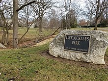 Jack Nicklaus Park, named for Upper Arlington resident Jack Nicklaus Jack Nicklaus Park (formerly Parkway Park) (31709609883).jpg