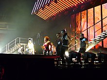 Jackson performing "So Excited" from the album during the Rock Witchu Tour in 2008. Janet Jackson 18.jpg