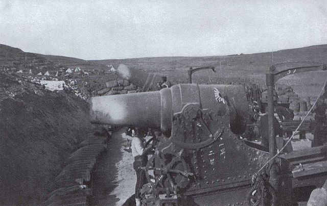Japanese 11-inch howitzers during the siege of Port Arthur