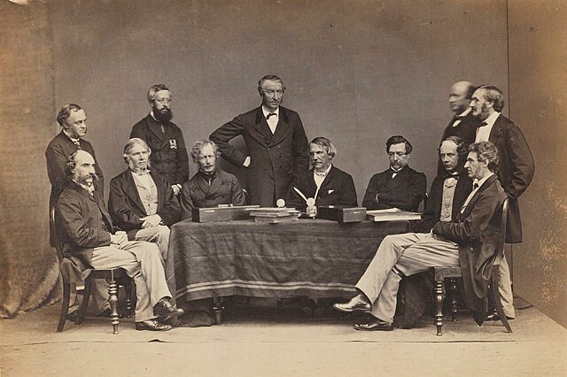 Sir John Lawrence as Viceroy of India, sitting middle, with his Executive Council members and Secretaries