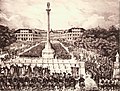 Einweihung des hölzernen Vorgängers der heutigen de:Jubiläumssäule auf dem Schloßplatz in Stuttgart am 28. September 1841.