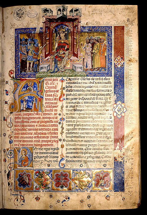 Chronicon Pictum, the "Illuminated Chronicle" from the court of King Louis the Great of Hungary from 1358