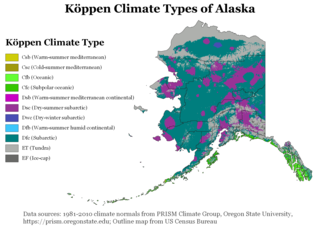<span class="mw-page-title-main">Climate of Alaska</span> Overview of the climate of the U.S. state of Alaska