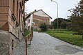 English: Křížová street with stairs in Třebíč. Čeština: Křížová ulice se schody v Třebíči.