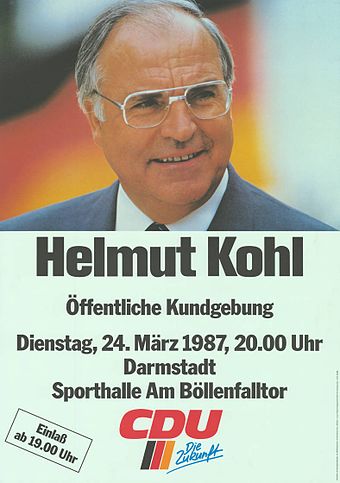 Affiche électorale de la CDU en 1987.