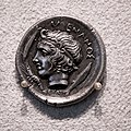 Katane - 410 BC - silver drachma - charioteer driving quadriga and Nike - head of Amenanos - Berlin MK AM 18214445