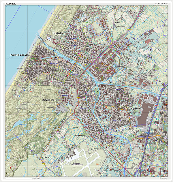 Dutch Topographic map of Katwijk (urban area), March 2014