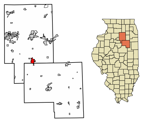 Location of Streator in LaSalle County, Illinois.