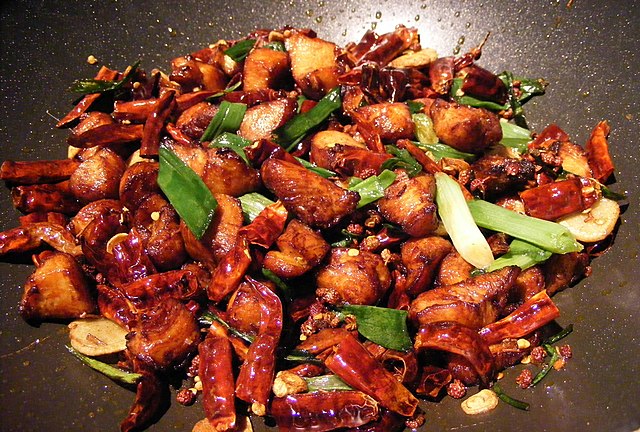 Làzǐ Jī, stir-fried chicken with chili and Sichuan pepper in Sichuan style
