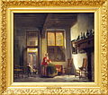 Interior with woman and child near a stairway, 1835, by w:Lambertus Johannes Hansen