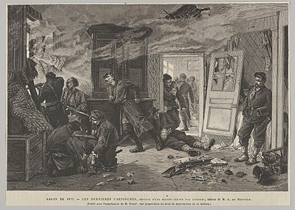 Les Dernières Cartouches (1873), gravée sur bois par Dumont pour L'Univers illustré (Metropolitan Museum of Art).