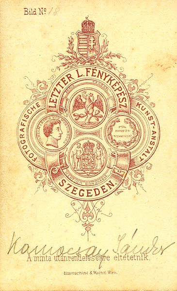 File:Letzter Lázár fényképész. A felvétel 1869-ben készült. Fortepan 90285.jpg