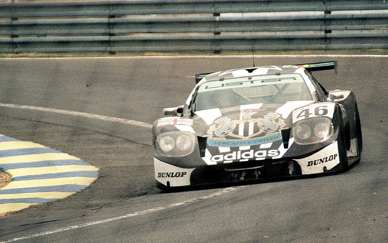 File:Lister Storm GTL - Julian Bailey, Mark Skaife & Thomas Erdos exits The Esses at the 1997 Le Mans (51463119931).jpg