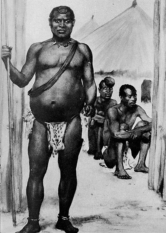 King Lobengula; a posthumous depiction, based on a contemporary sketch