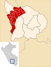Location of the province Andahuaylas in Apurímac.svg