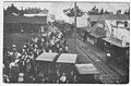 Waiting for train, Long Beach, WA, August 1911, looking south, probably from depot window or roof