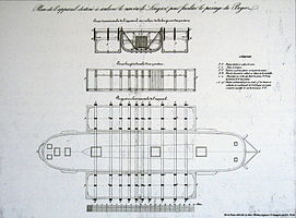 Schematics of the barge Louqsor crossing Bogaz