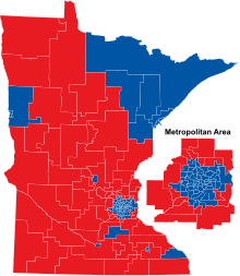 Districts won 2020 Minnesota House districts won.svg