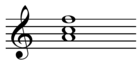 First inversion F major chord: A,C,F.