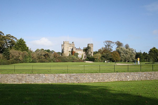 Malahide Castle with ornamental ha-ha in front