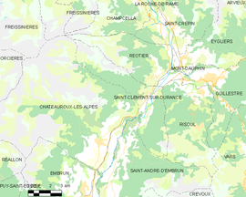 Mapa obce Saint-Clément-sur-Durance
