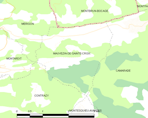 Poziția localității Mauvezin-de-Sainte-Croix