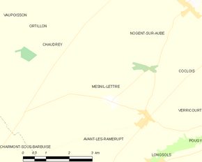 Poziția localității Mesnil-Lettre