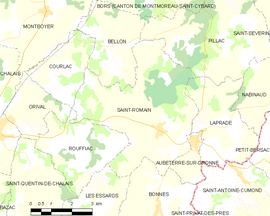 Mapa obce Saint-Romain